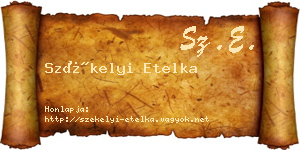 Székelyi Etelka névjegykártya